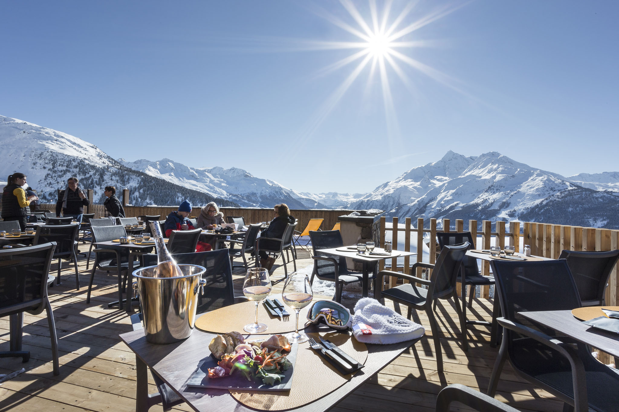 Superbe panorama sur le Mont-Pourri depuis la terrasse