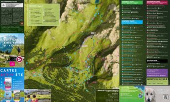 Plan des sentiers de randonnées et de VTT La Rosière