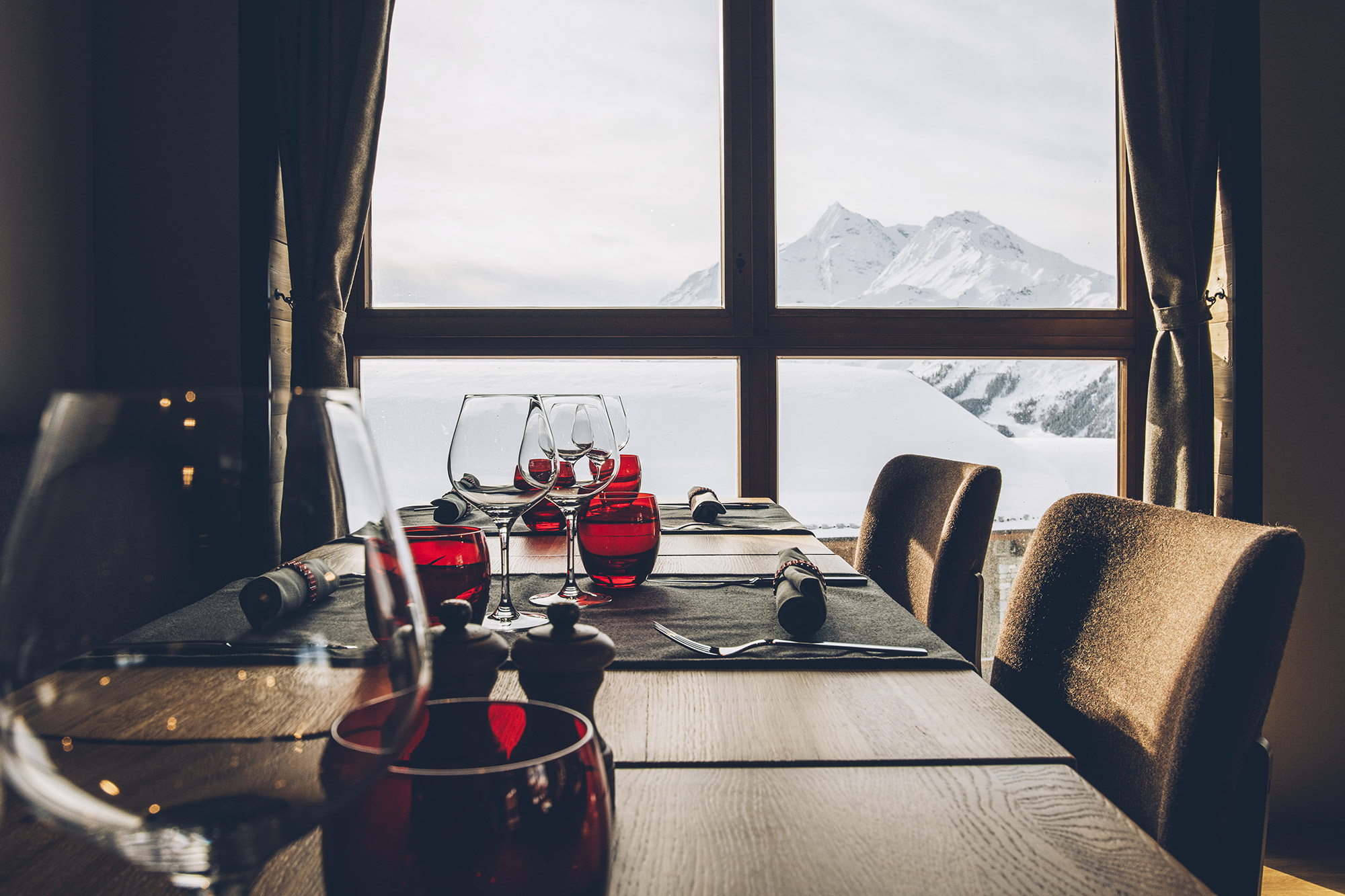 Restaurant L’Alpagio avec vue sur les montagnes
